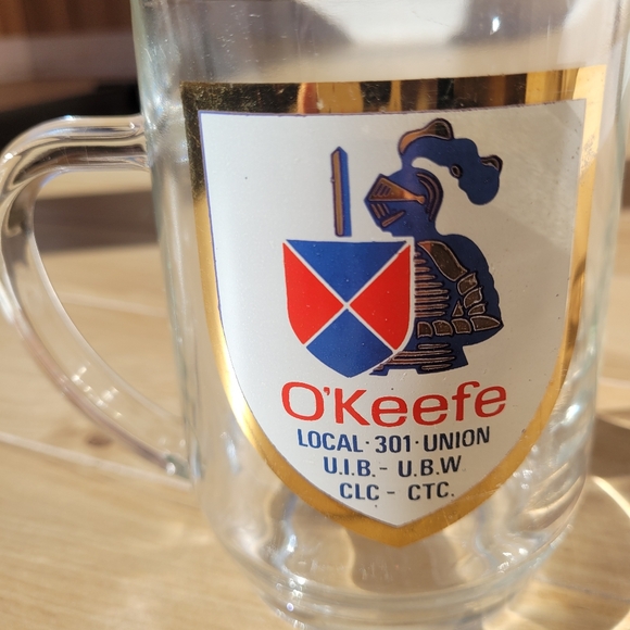 Vintage O'keefe Biere Ale Clear Drinking Glasses cup (12 oz) Premium Quality - Picture 2 of 3